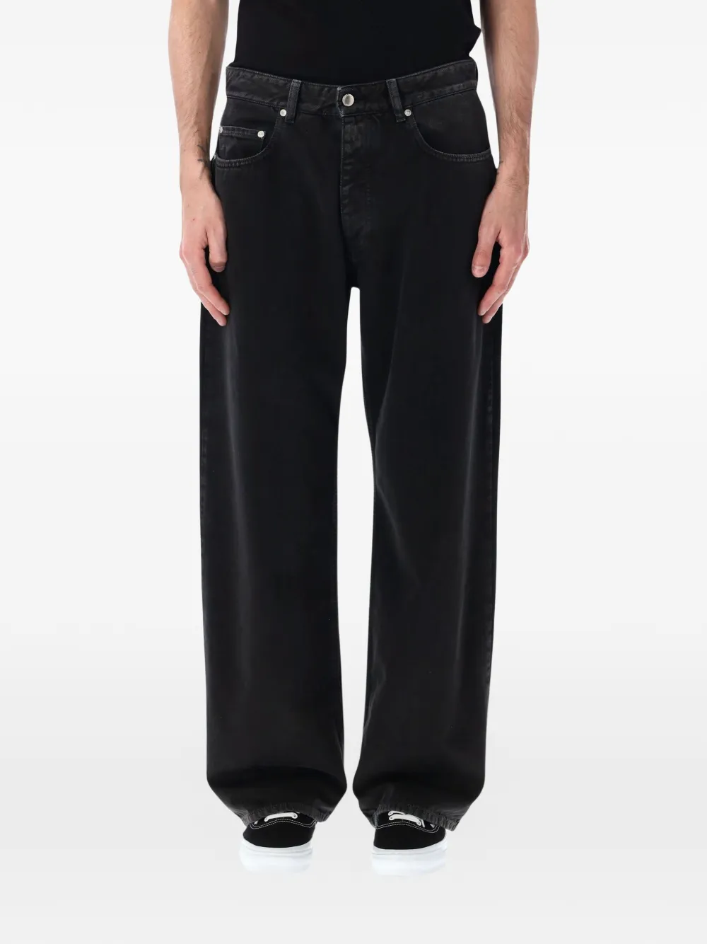 ICON DENIM Will star-embroidered logo-patch jeans - Nero