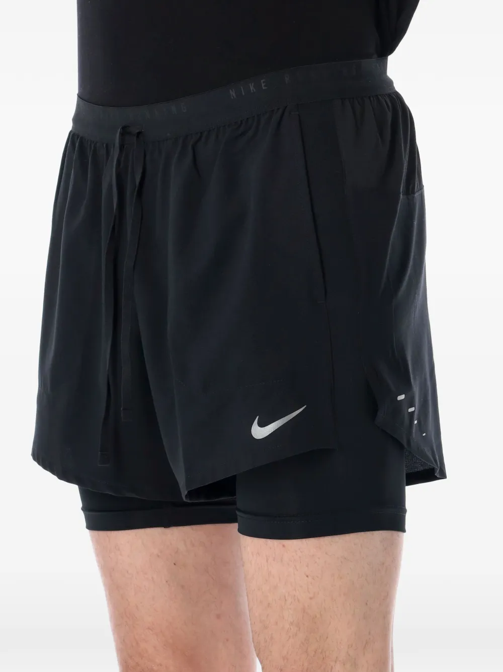 Nike Gelaagde shorts met logoprint Zwart
