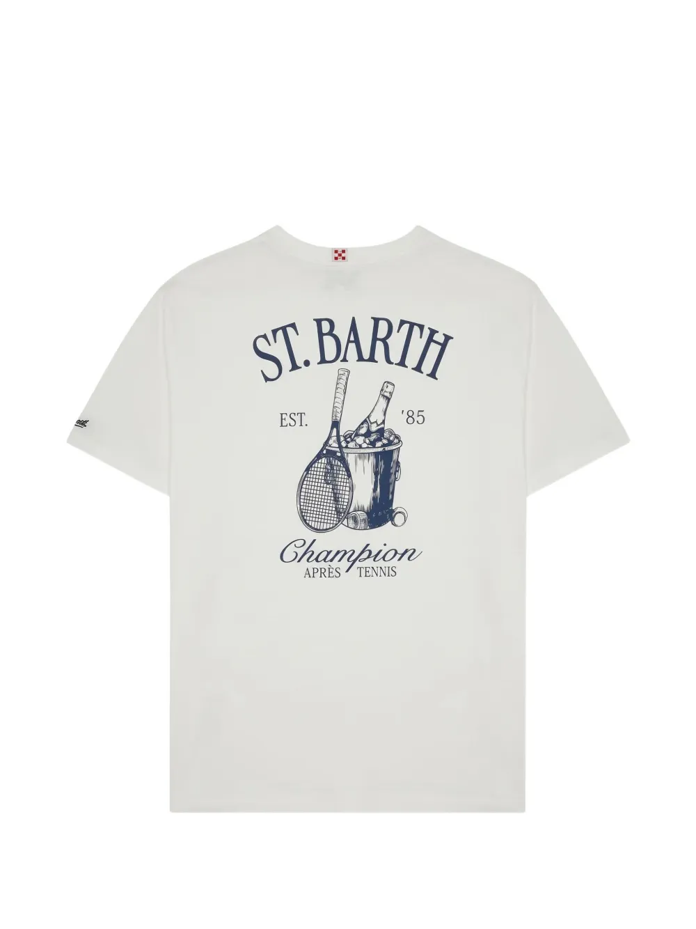 MC2 Saint Barth white Portland T-shirt with après tennis champion illustration