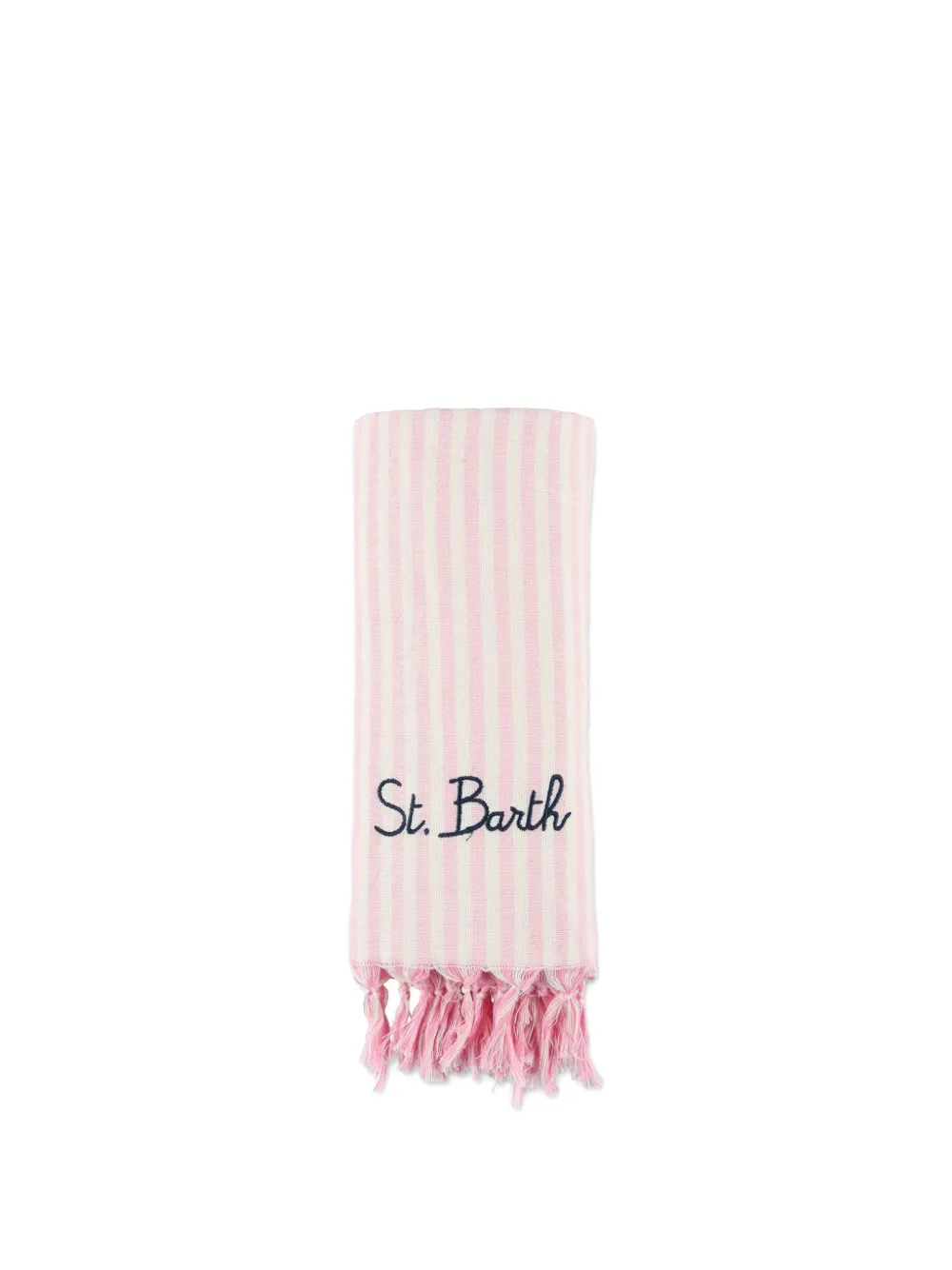 MC2 Saint Barth Kids striped fringed beach towel - Rosa