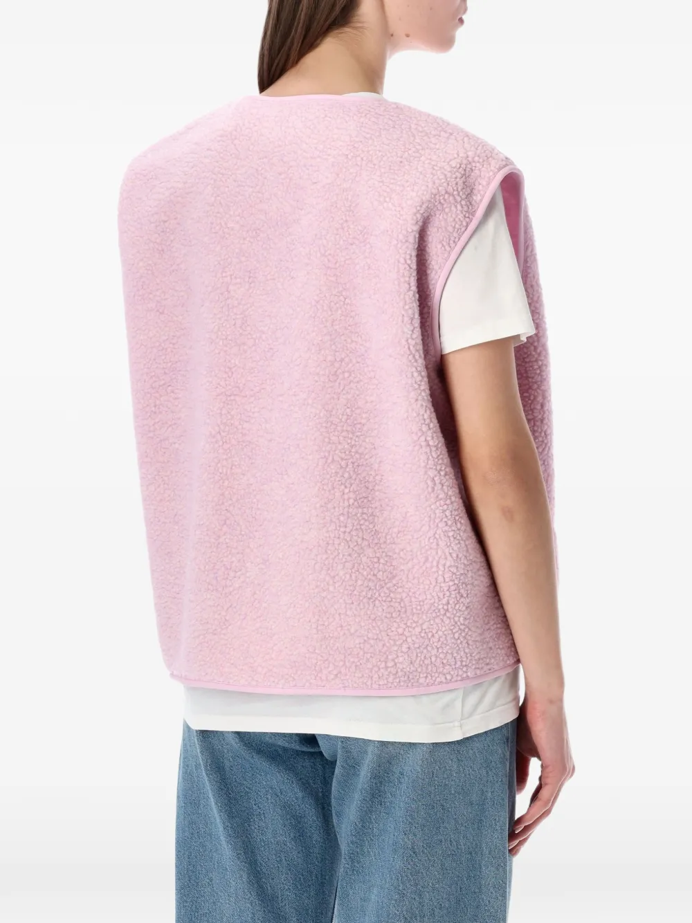 American Vintage Hoktown mouwloos jack met logopatch Roze