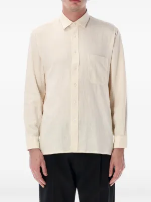 Still By Hand band-collar chest-pocket Shirt | Neutrals | FARFETCH JO