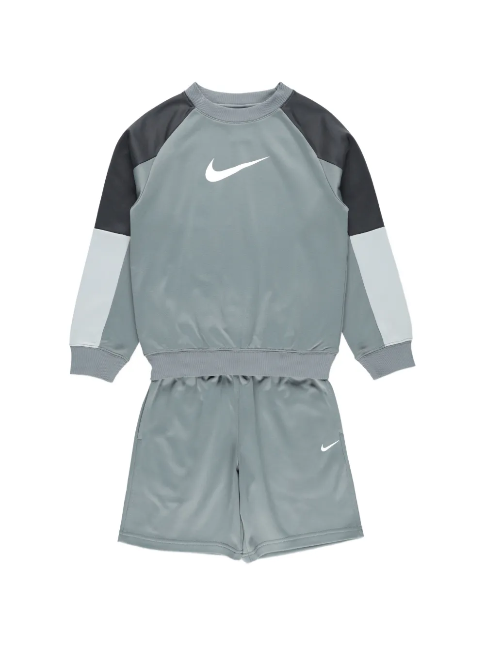 Nike Kids Swoosh-print tracksuit - Grigio