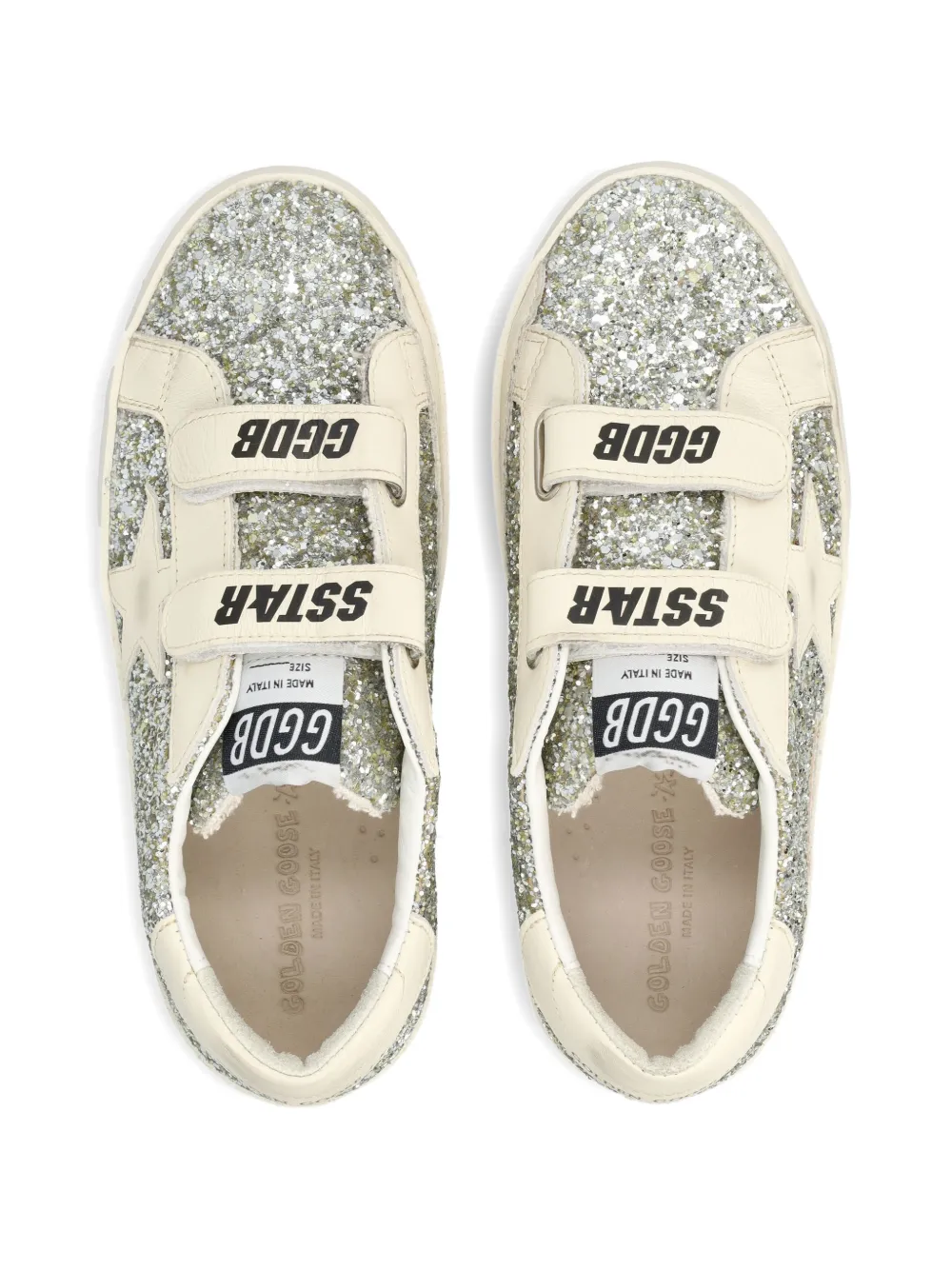 Golden Goose Kids Old School sneakers met glitter Zilver