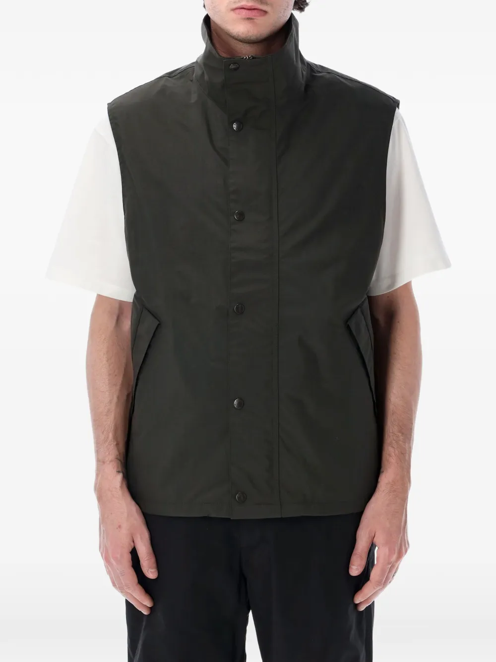 Nanamica high-neck press-stud vest - Verde