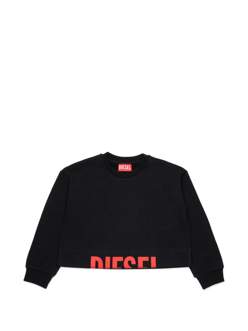 Diesel Kids logo-print cropped sweater - Black