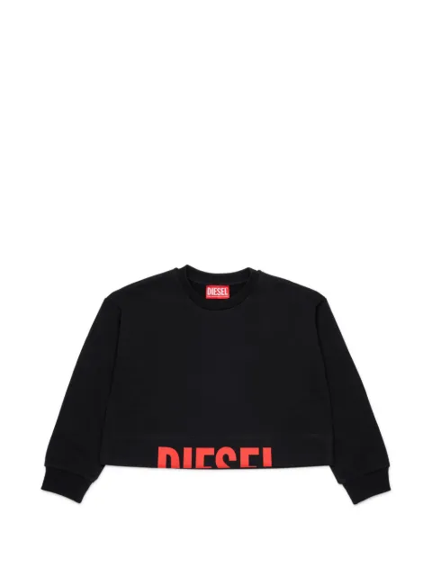 Diesel Kids logo-print cropped sweater
