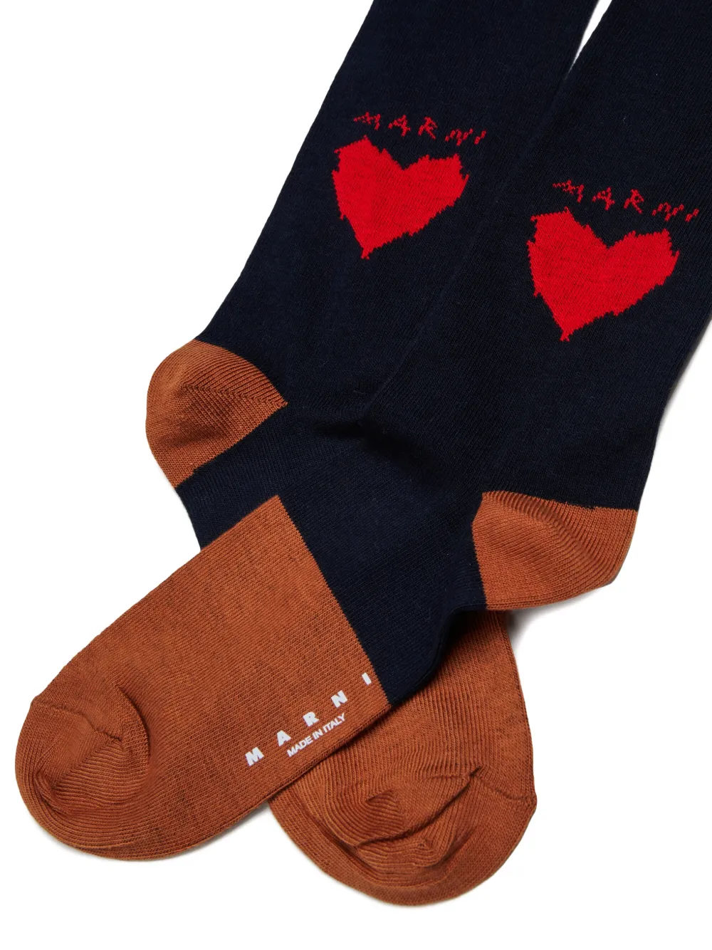 Marni Kids Sokken met colourblocking en hart-intarsia Blauw
