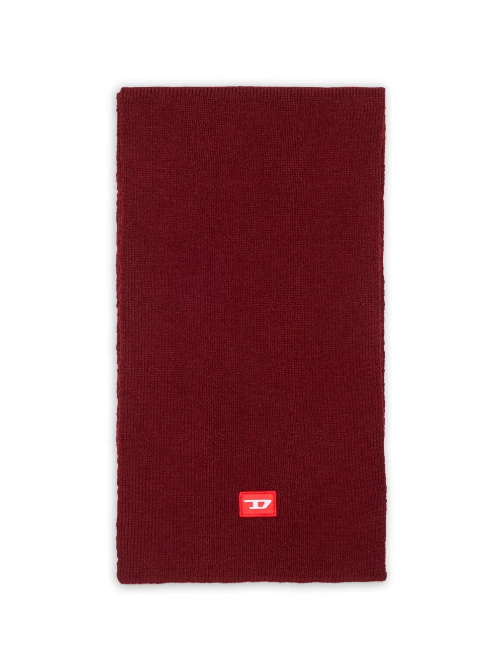 Diesel Kids' Logo-patch Knitted Scarf In Red