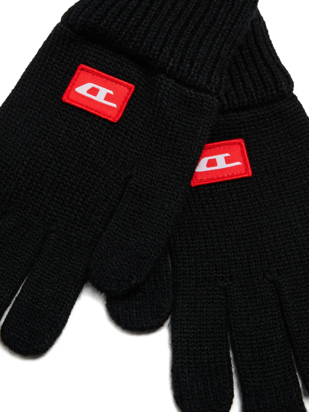 Diesel Kids Handschoenen met logopatch Zwart
