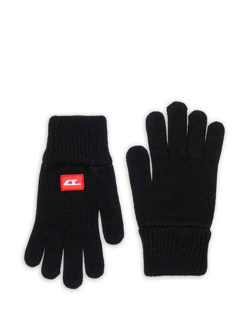 Diesel Kids Handschoenen met logopatch Zwart
