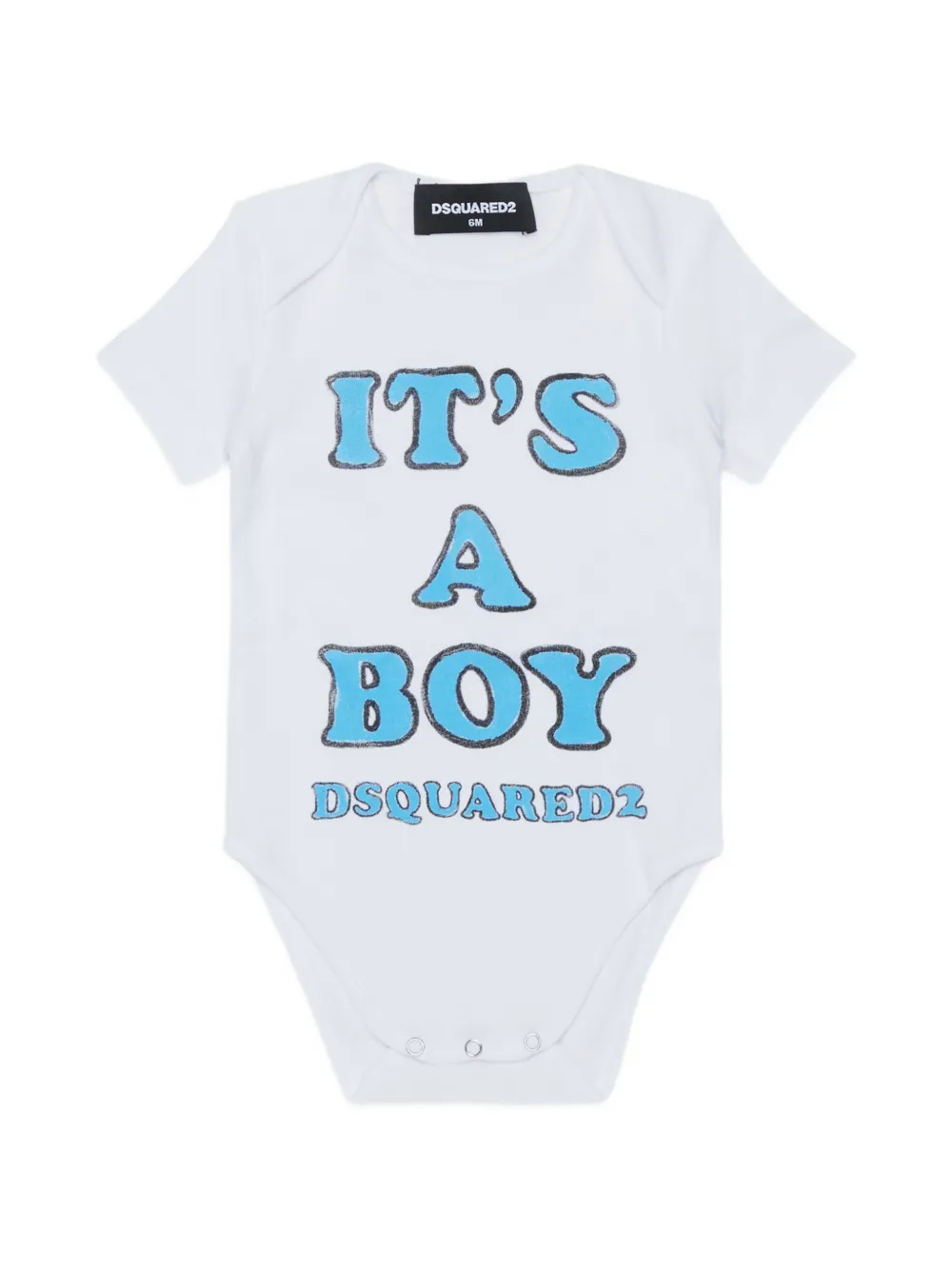 Dsquared2 Babies' Logo-print Short-sleeve Bodysuit In White