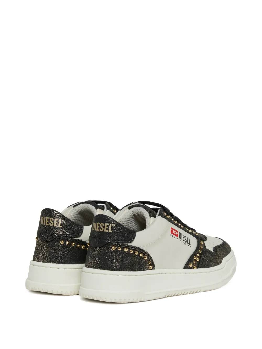 Diesel Kids Sneakers met glitter-effect Beige