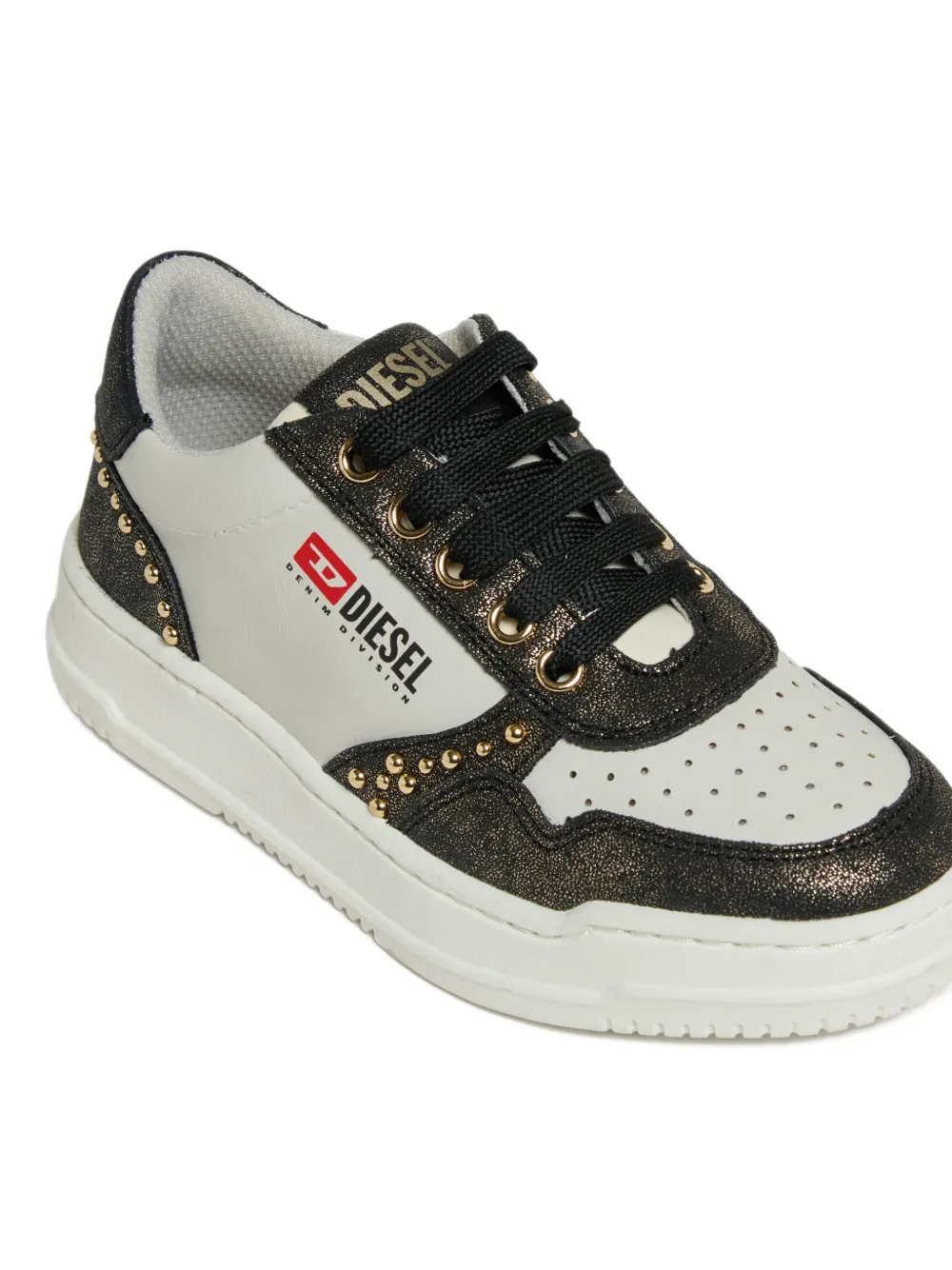 Diesel Kids Sneakers met glitter-effect Beige