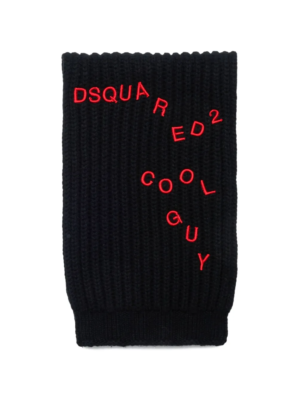 DSQUARED2 KIDS Sciarpa a coste con logo ricamato - Nero