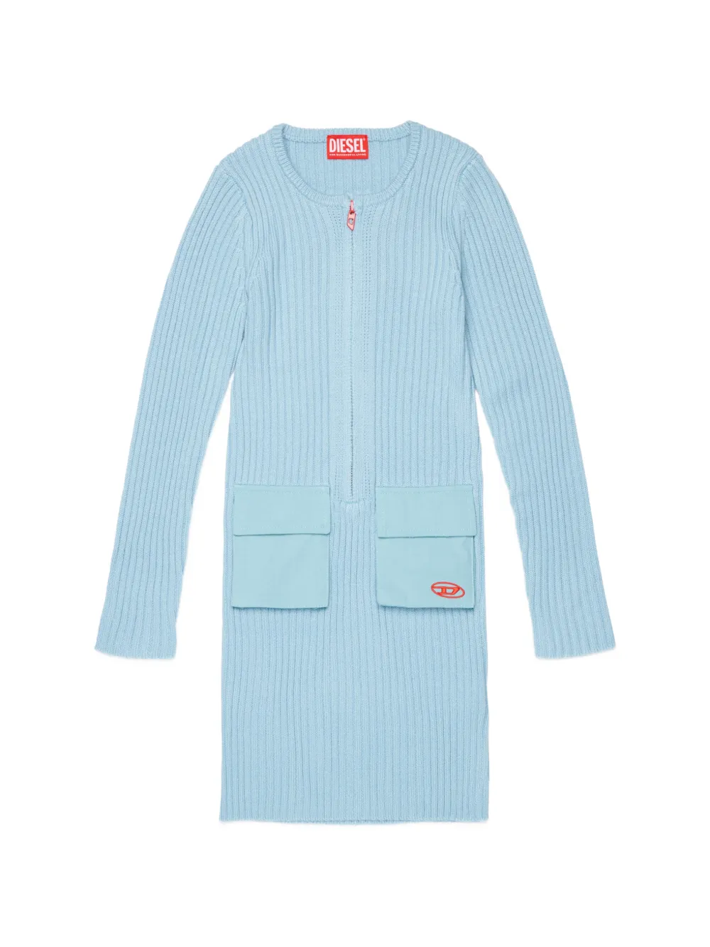 Diesel Kids ribbed zip-up dress - Blu