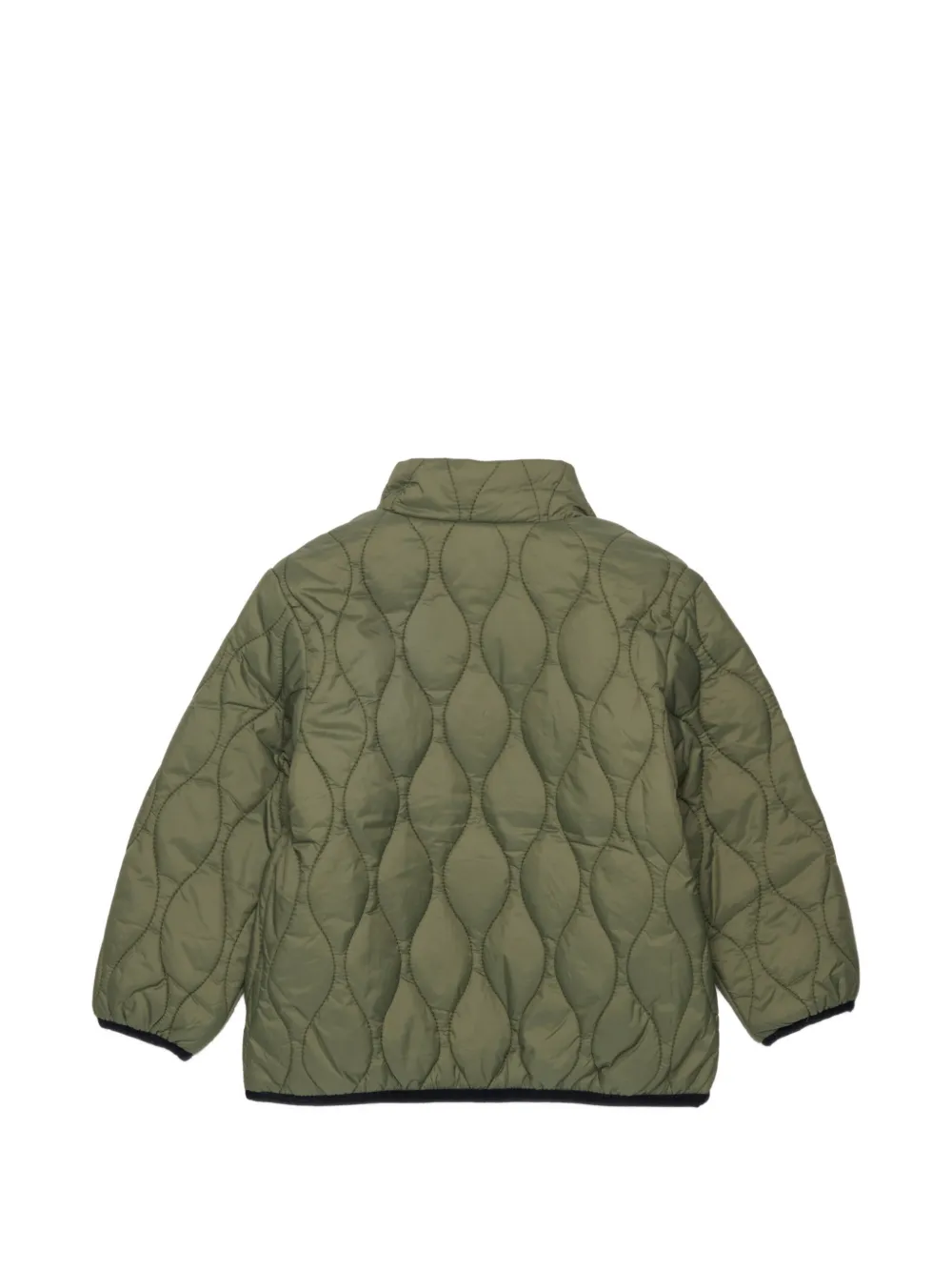 Diesel Kids Gewatteerd jack met gewelfde afwerking en logo-print Groen