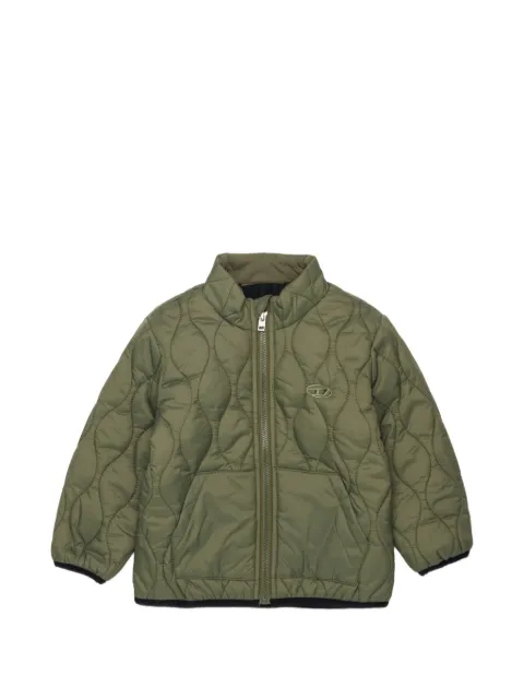 Diesel Kids wavy-quilted logo-print padded jacket