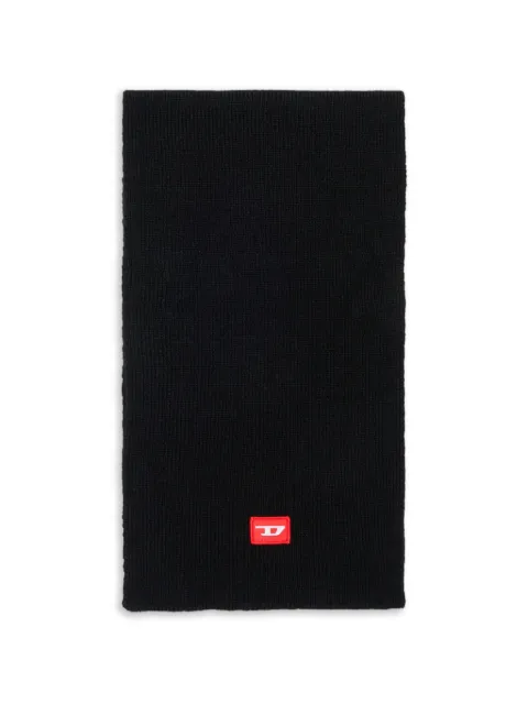Diesel Kids logo-patch knitted scarf