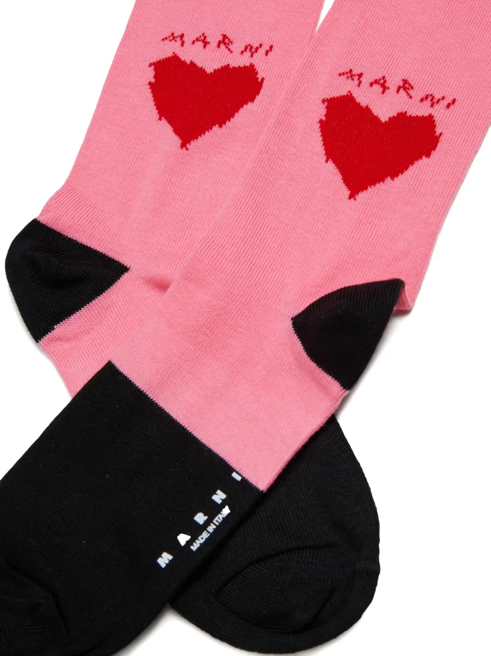 Marni Kids Kniehoge sokken met hartpatroon Roze