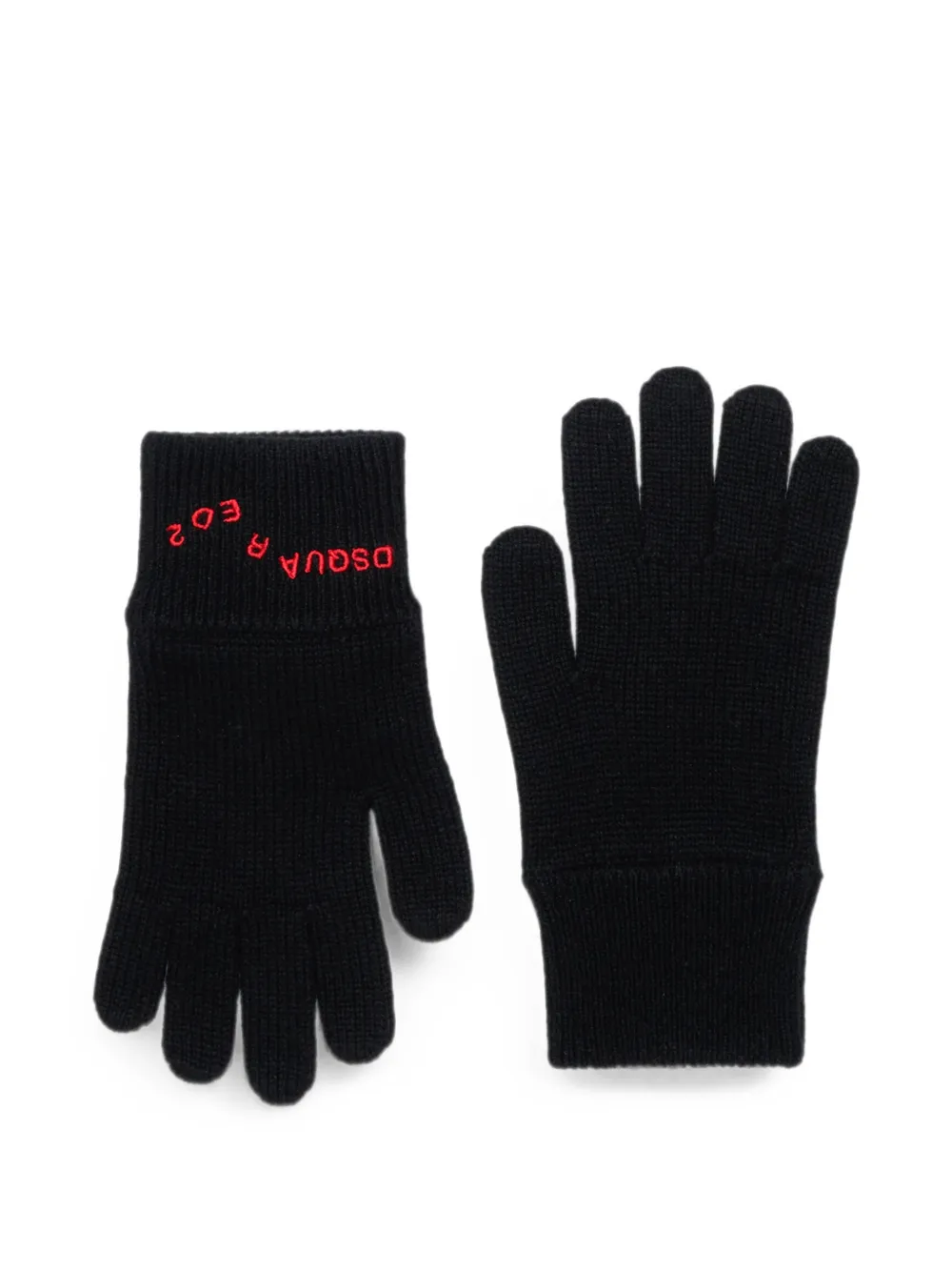 DSQUARED2 KIDS Guanti con logo ricamato - Nero