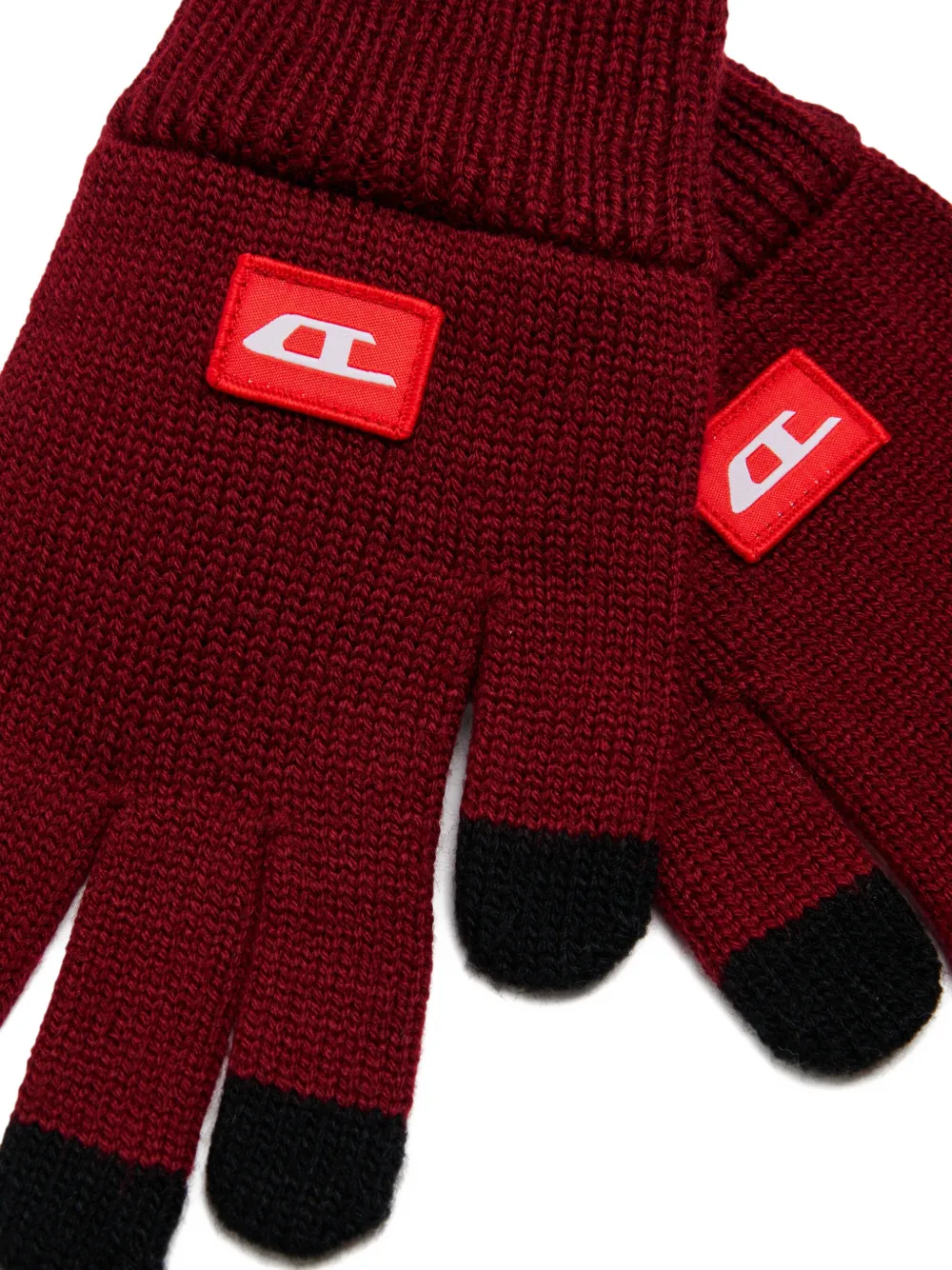 Diesel Kids Handschoenen met logopatch Rood