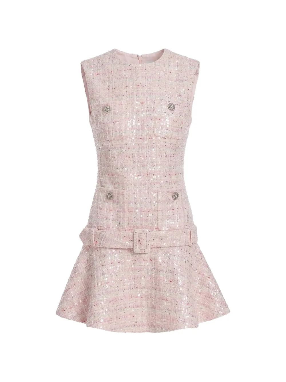 Self-Portrait sequin-embellished belted mini dress - Rosa