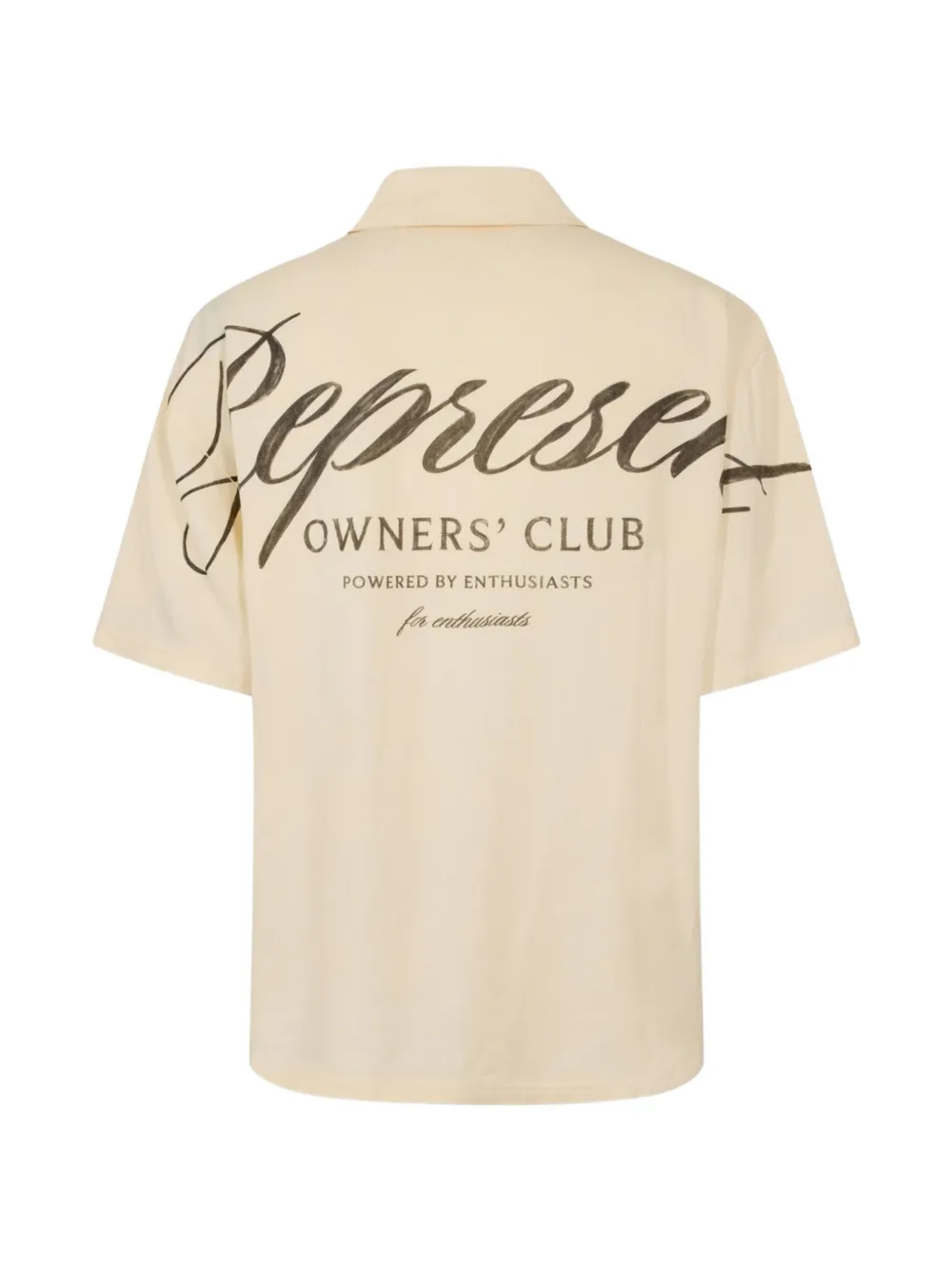 Represent Owners Club Script overhemd met korte mouwen Beige