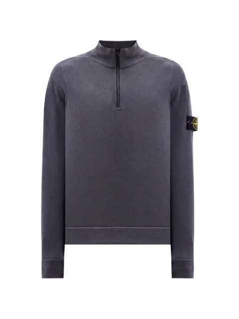 Stone Island logo-patch quarter-zip sweater