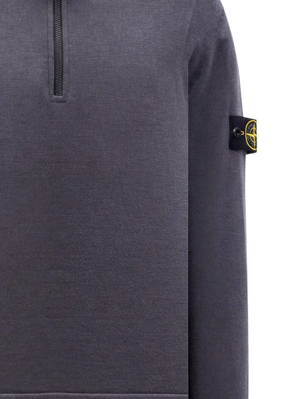 Stone Island logo-patch quarter-zip sweater Grijs