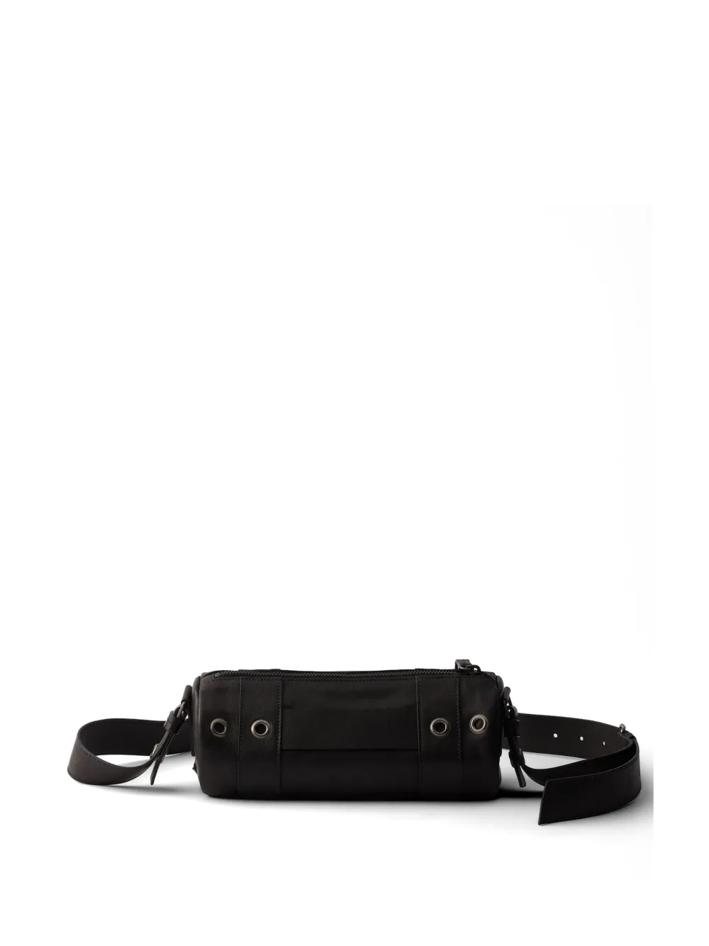 Prada Leren schoudertas met ringlets Zwart
