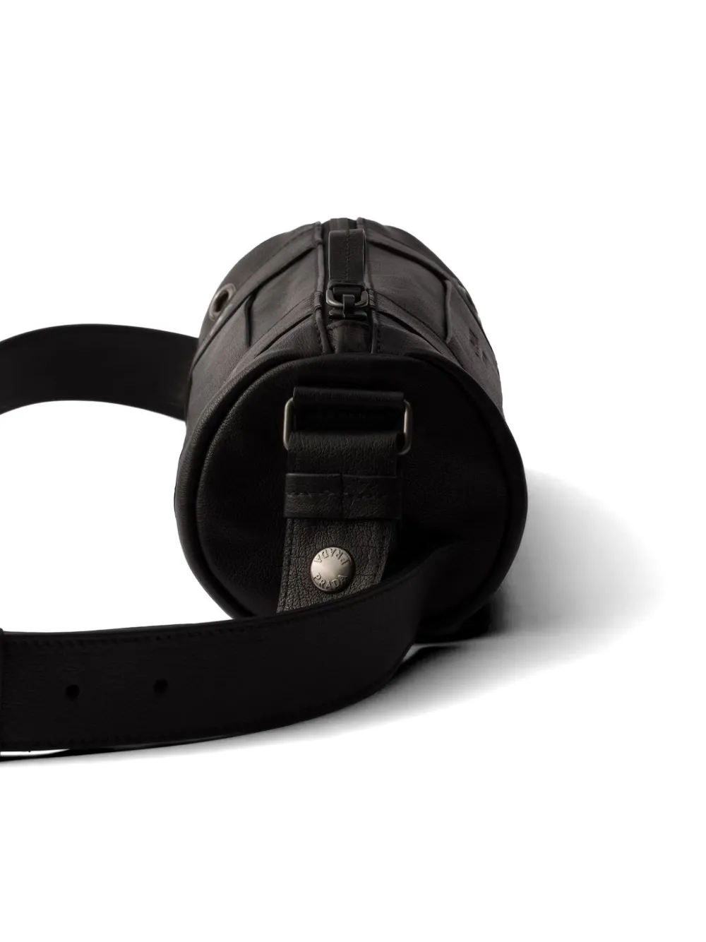 Prada Leren schoudertas met ringlets Zwart