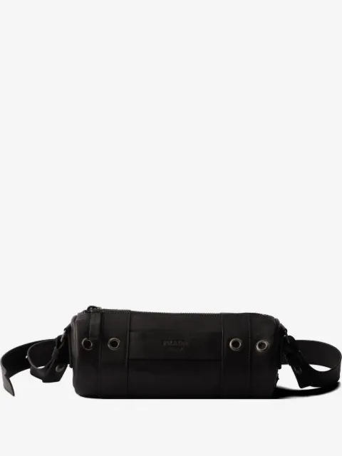 Prada eyelet-embellished leather shoulder bag