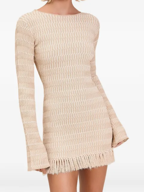 Devon fringe-trim backless dress