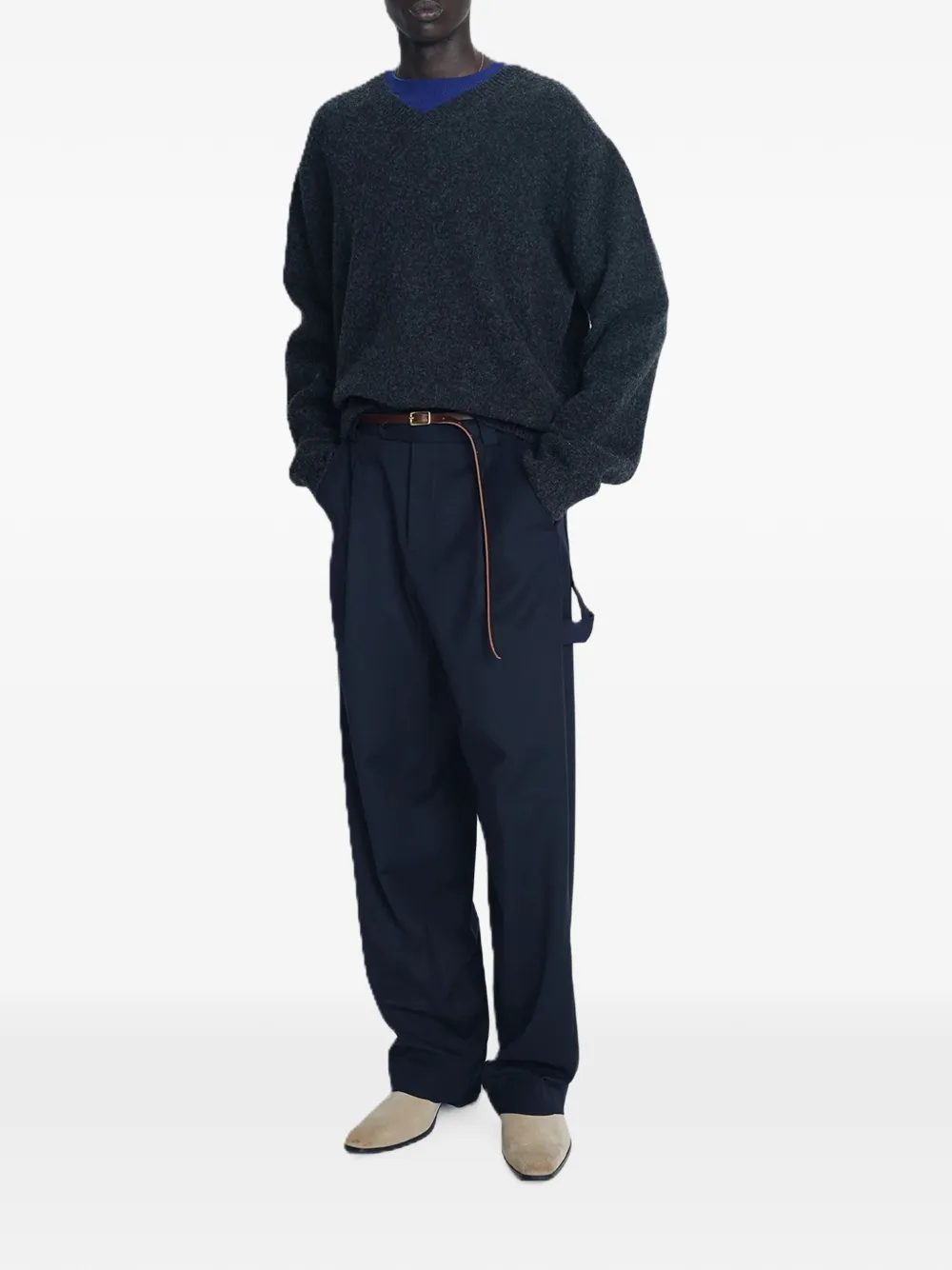 TONYWACK Geplooide cargo broek Blauw