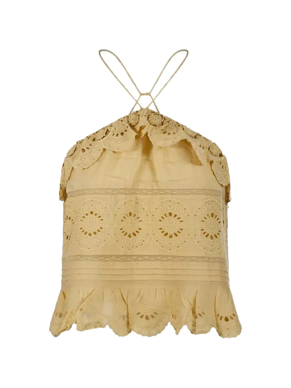 TOM FORD broderie-anglaise ruffled blouse - Giallo
