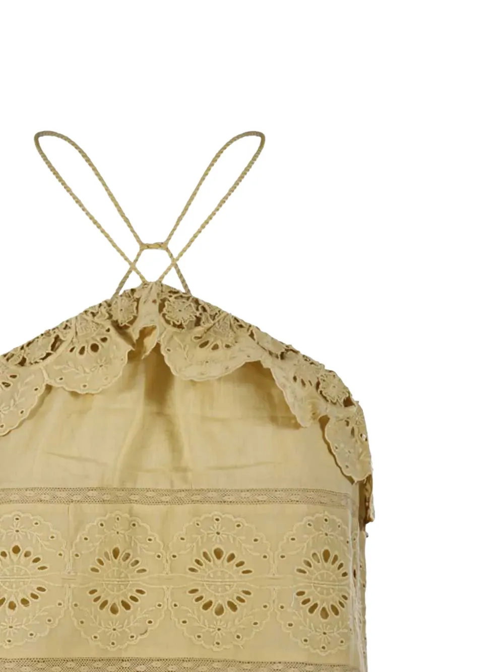 TOM FORD Broderie anglaise shirt met ruches Geel