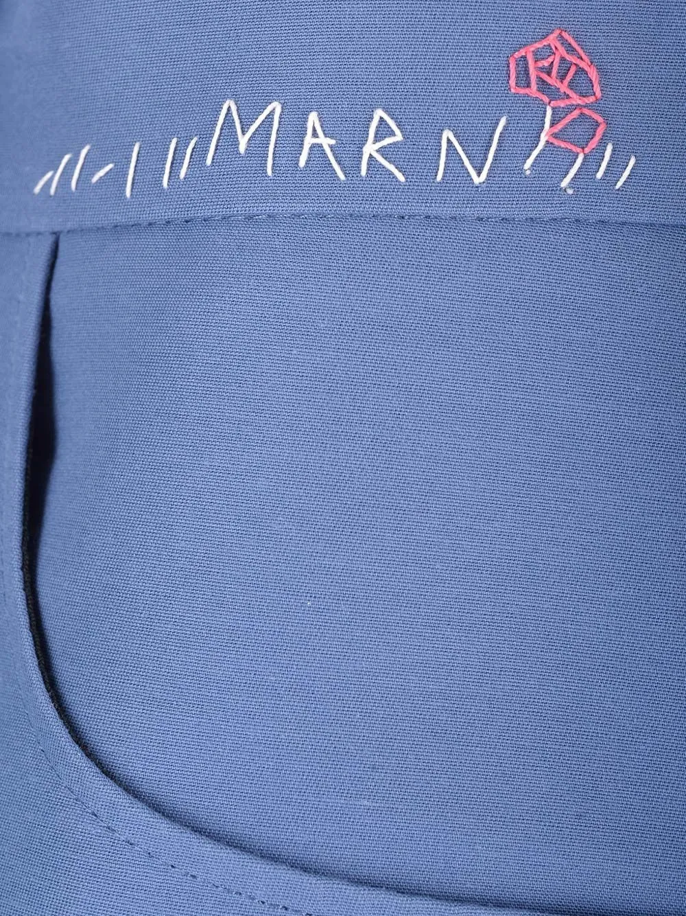 Marni Broek met wijde pijpen en vijf zakken Blauw