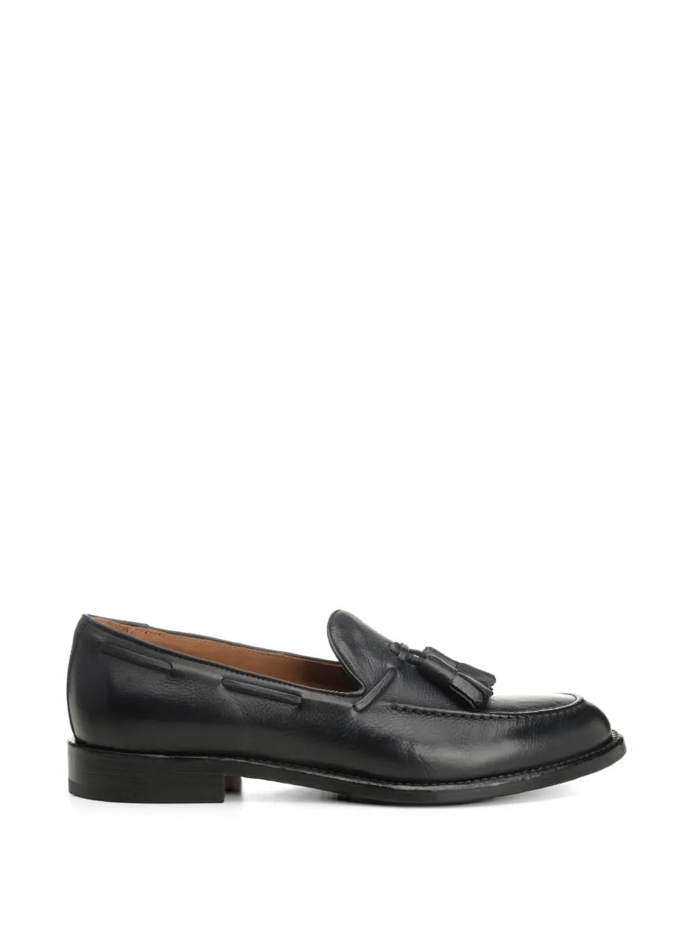 corvari tassel leather boat shoes - Schwarz