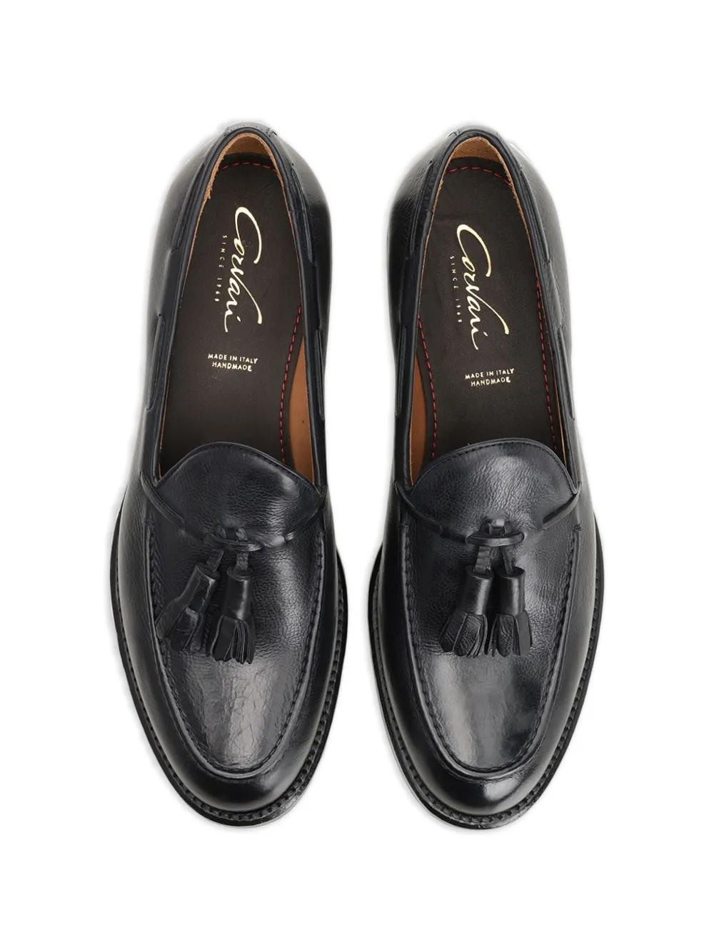 corvari tassel leather boat shoes Zwart