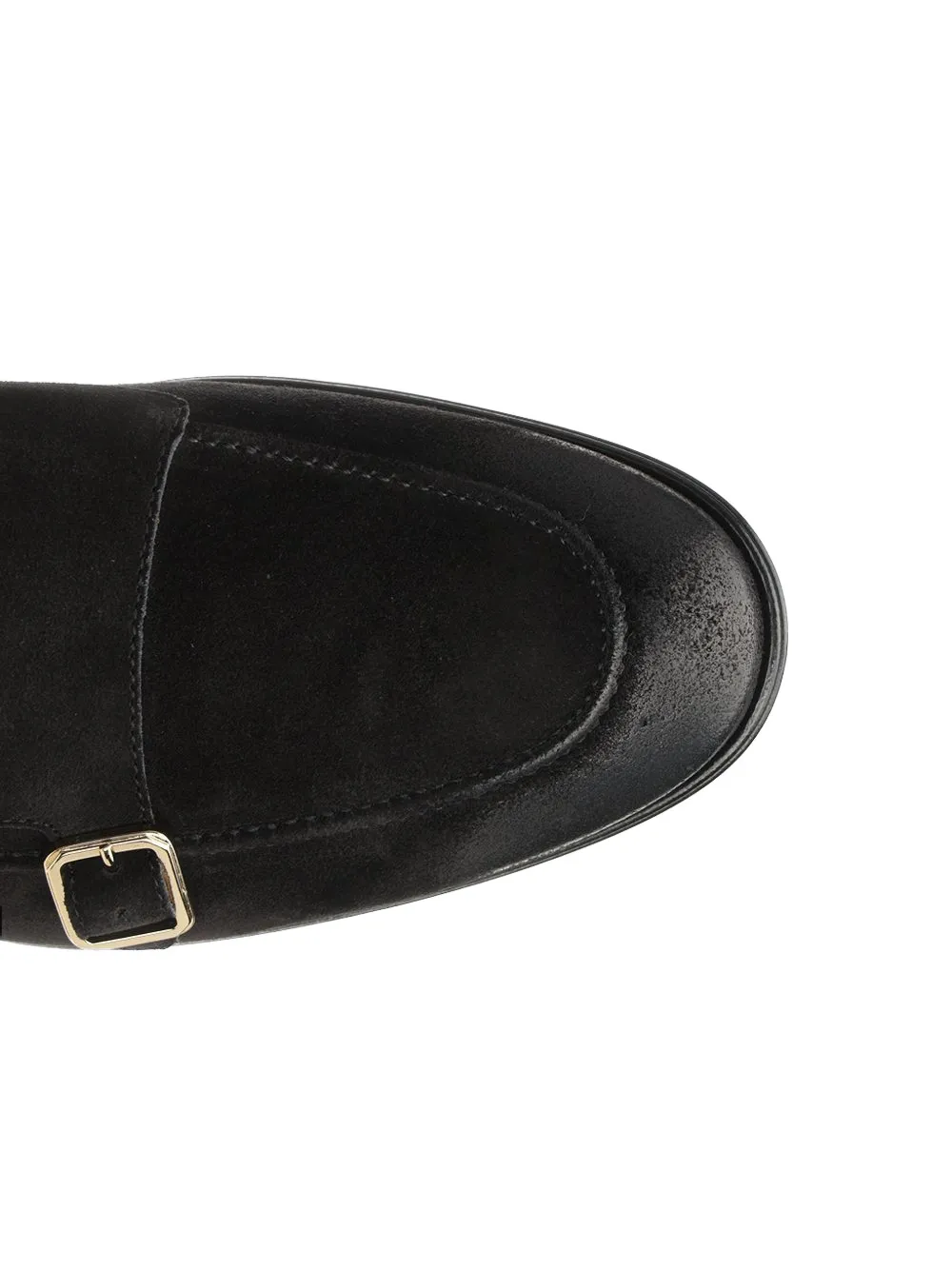corvari double-buckle suede shoes Zwart