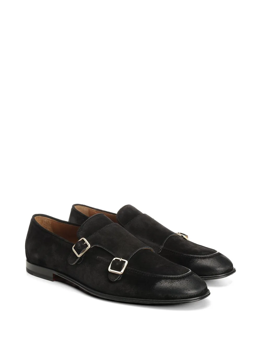 corvari double-buckle suede shoes Zwart