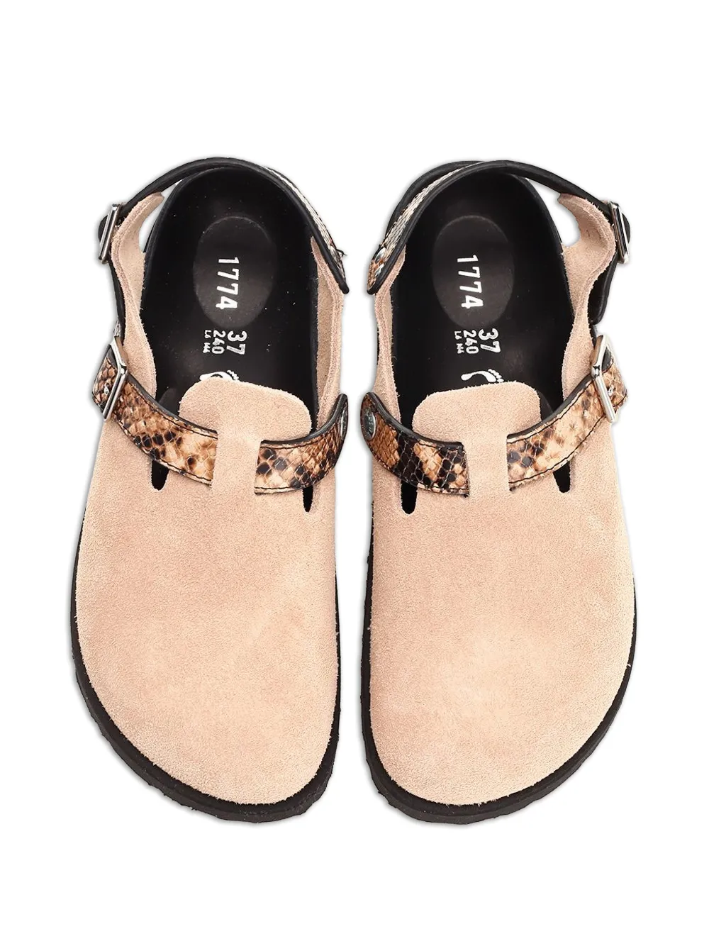 BIRKENSTOCK 1774 Tokio II snake-effect mules Beige