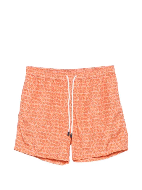 Barba floral-print drawstring-waist swim shorts