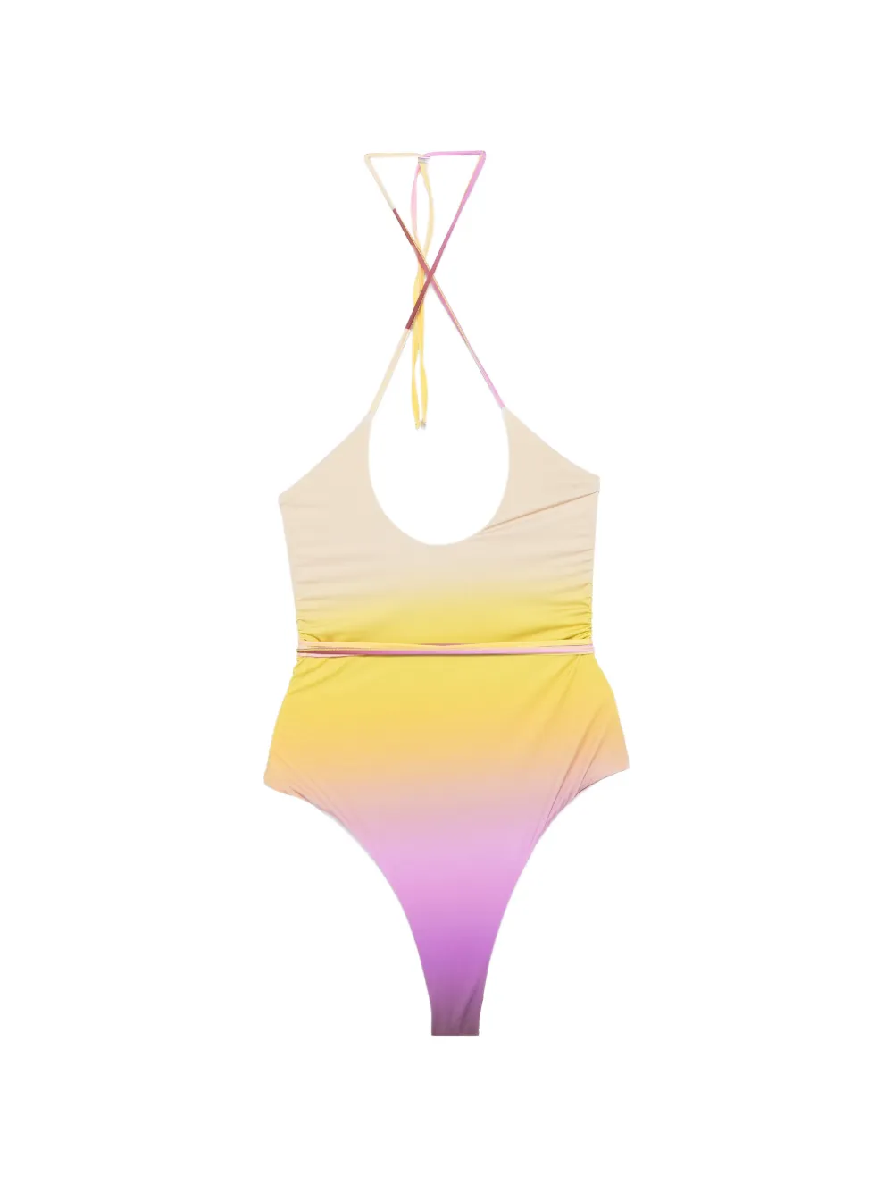 The Attico ombré halterneck swimsuit - Gelb