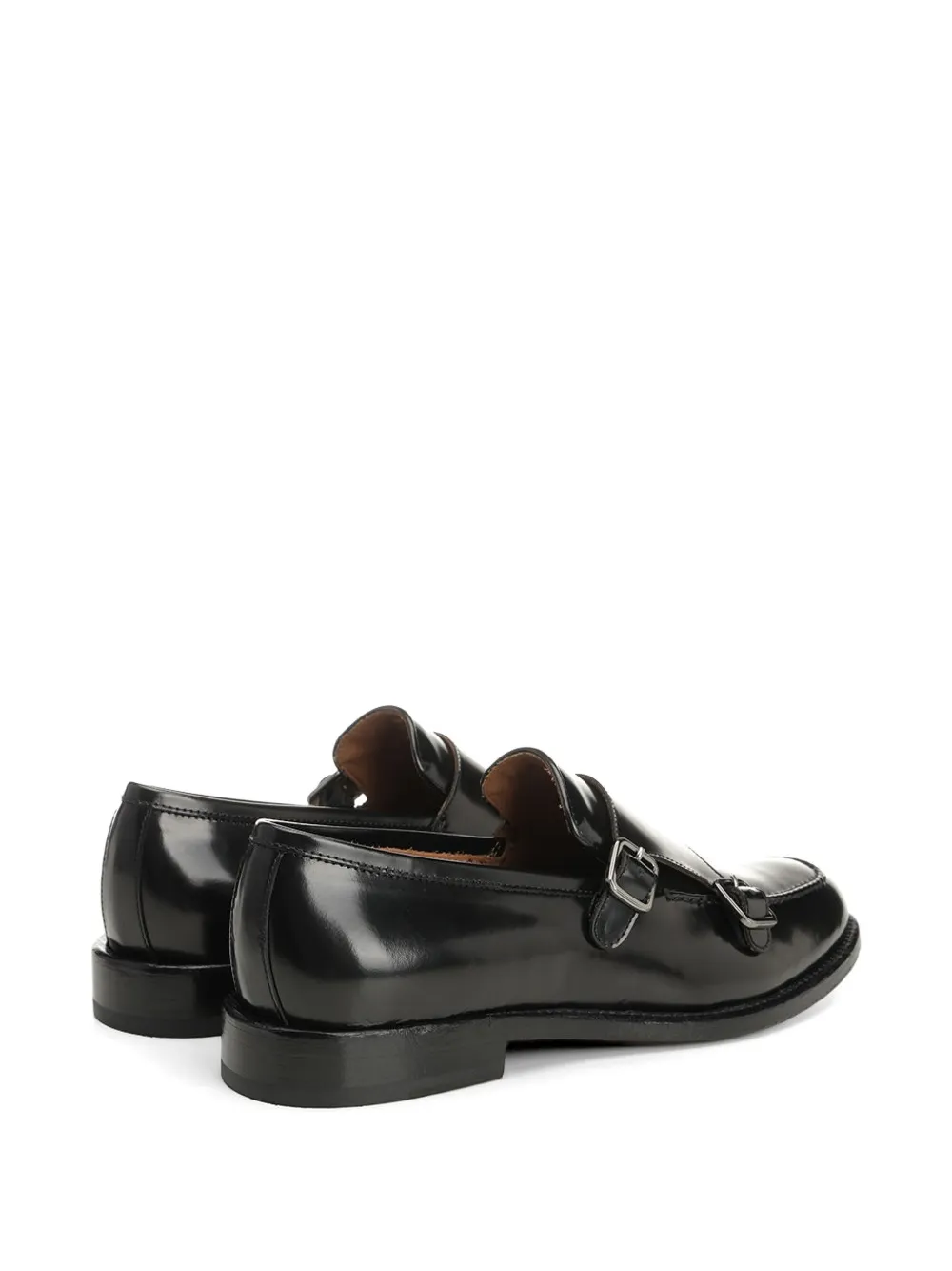 corvari double-strap leather monk shoes Zwart