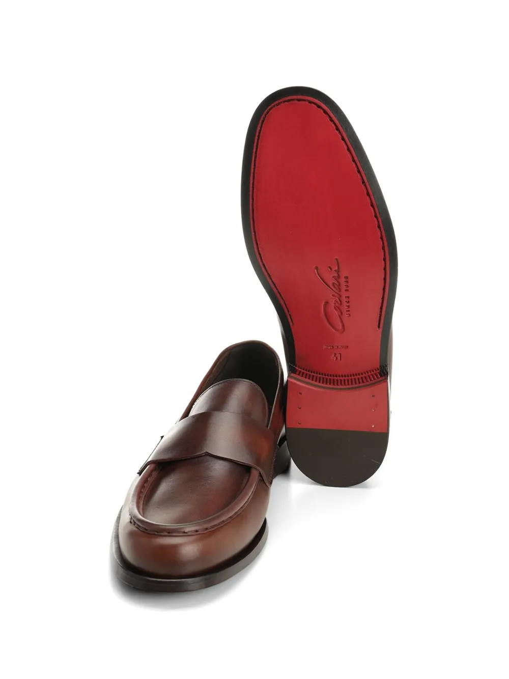 corvari leather loafer shoes Bruin