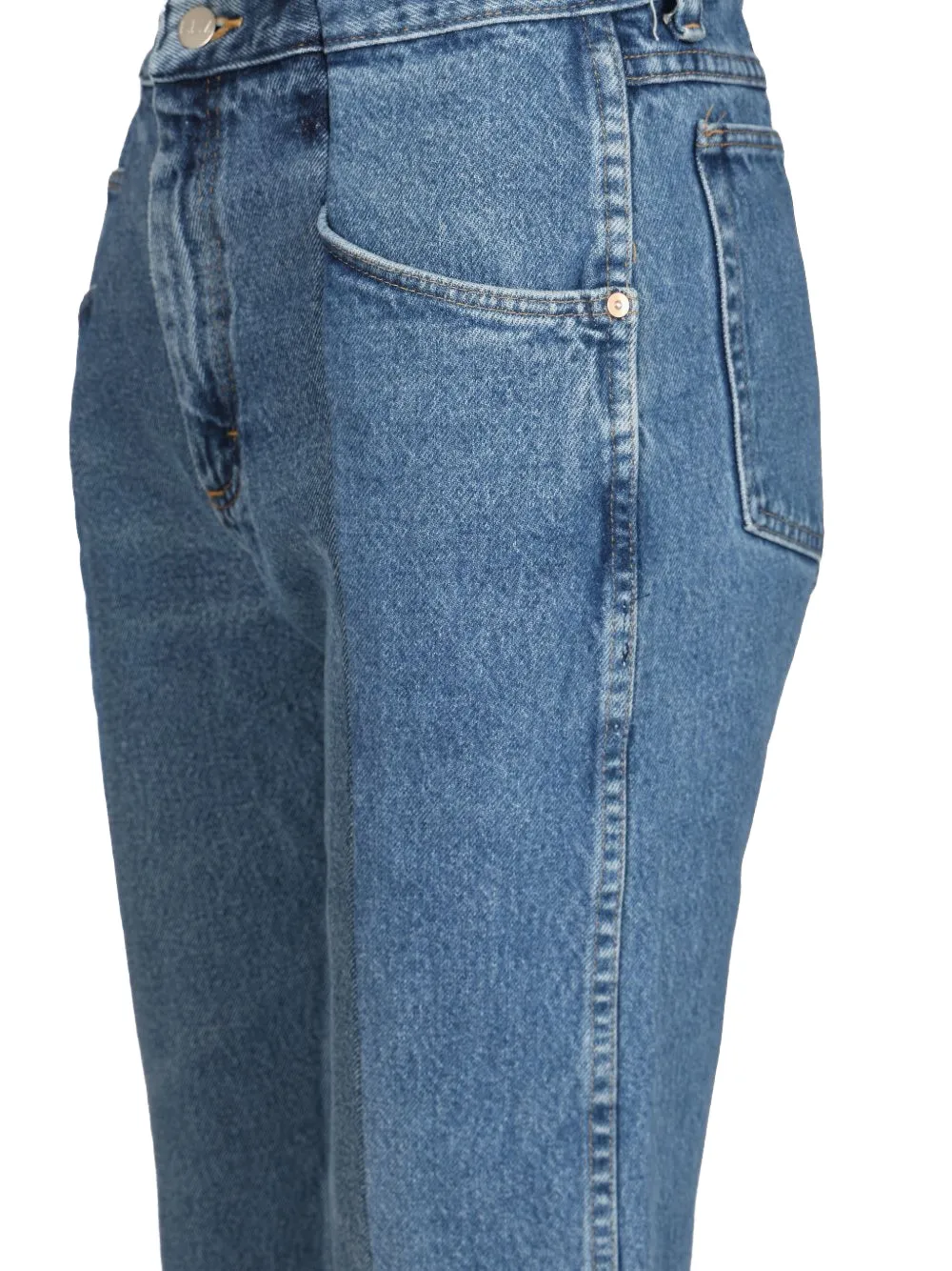  E.l.v. Denim Vaqueros Audry Con Dobladillo Escalonado - Azul 