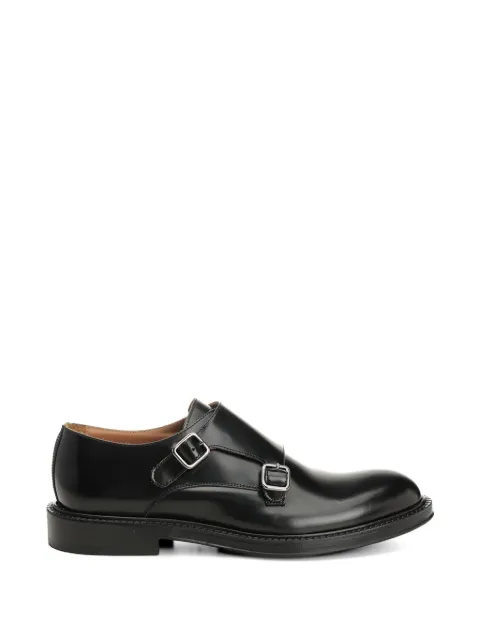 corvari brushed-leather double-monk shoes