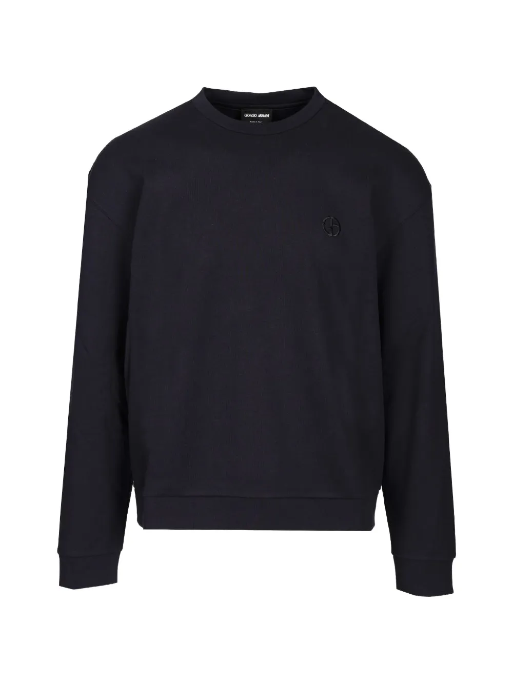 Giorgio Armani logo-embroidered crew-neck sweater - Blau